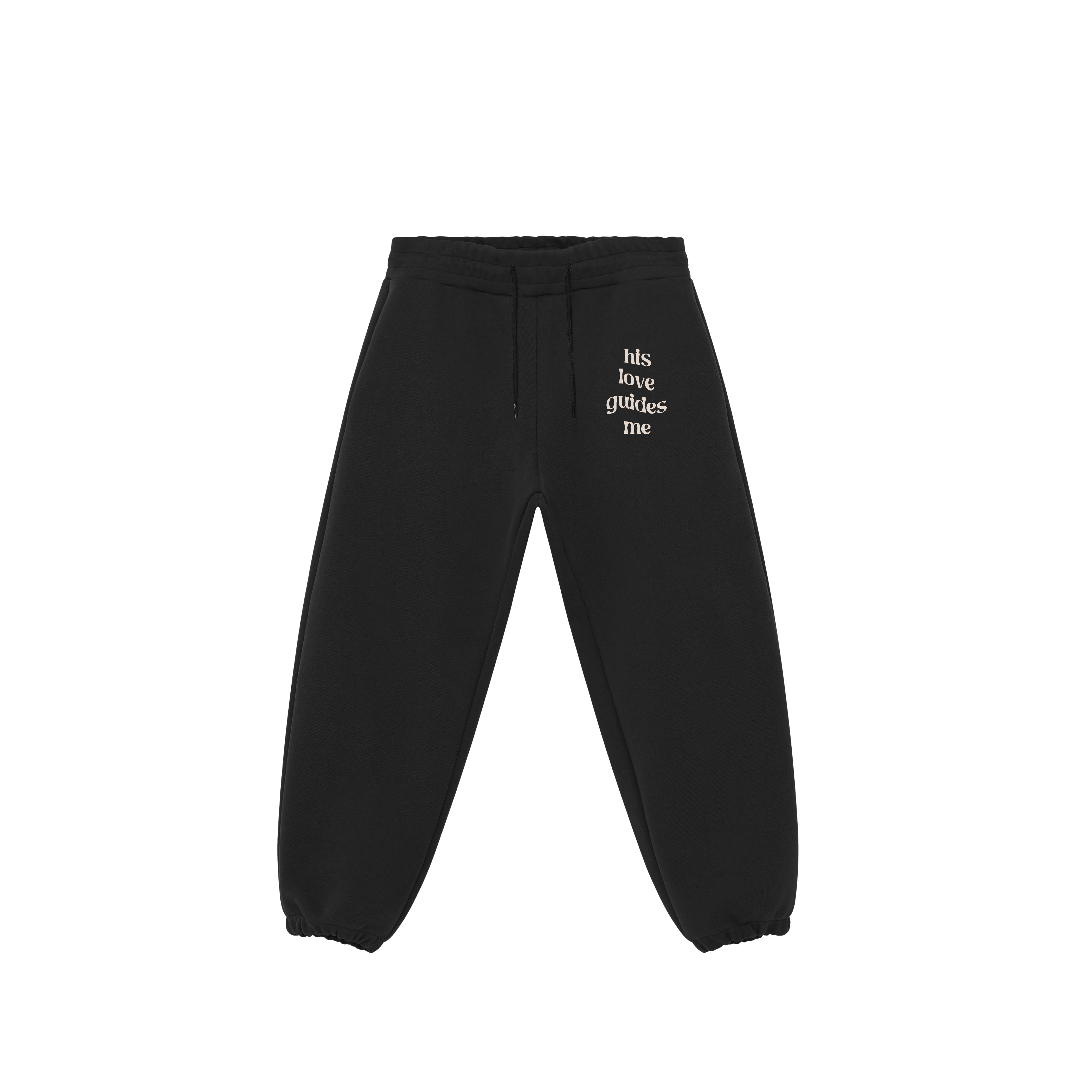 HIS LOVE GUIDES ME SWEATPANTS - BLACK