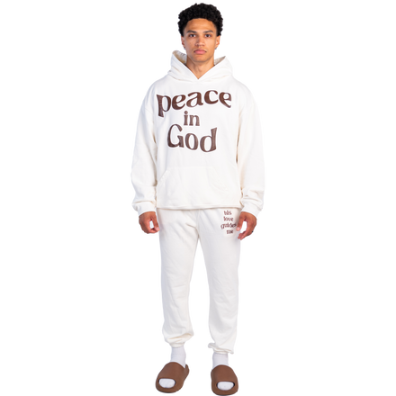 PEACE IN GOD HOODIE - VANILLA