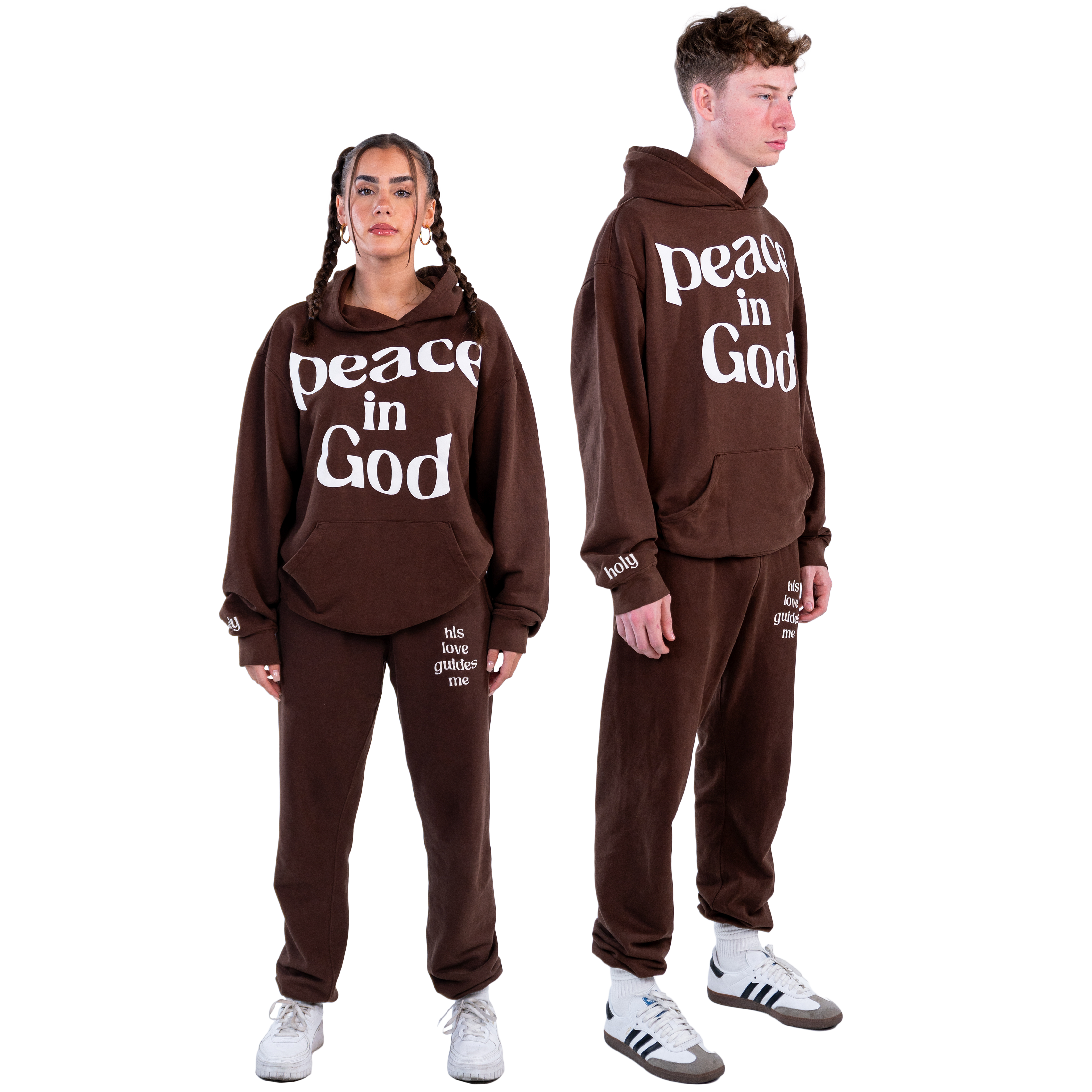 PEACE IN GOD HOODIE - BROWN