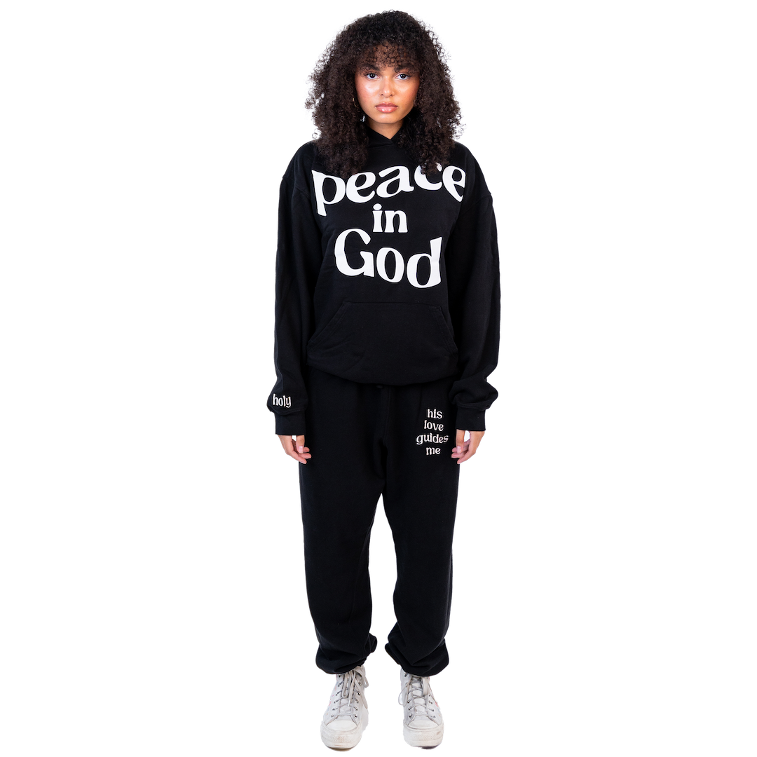 PEACE IN GOD HOODIE - BLACK