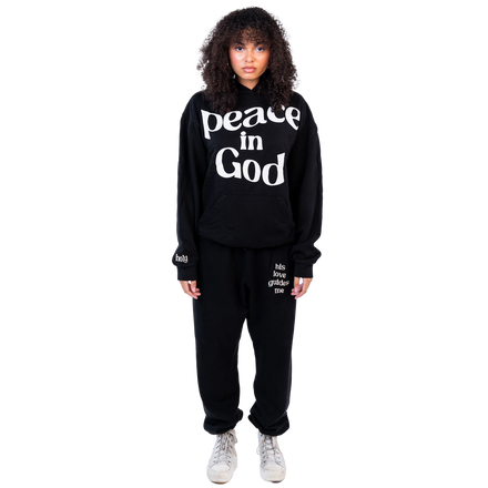 PEACE IN GOD HOODIE - BLACK