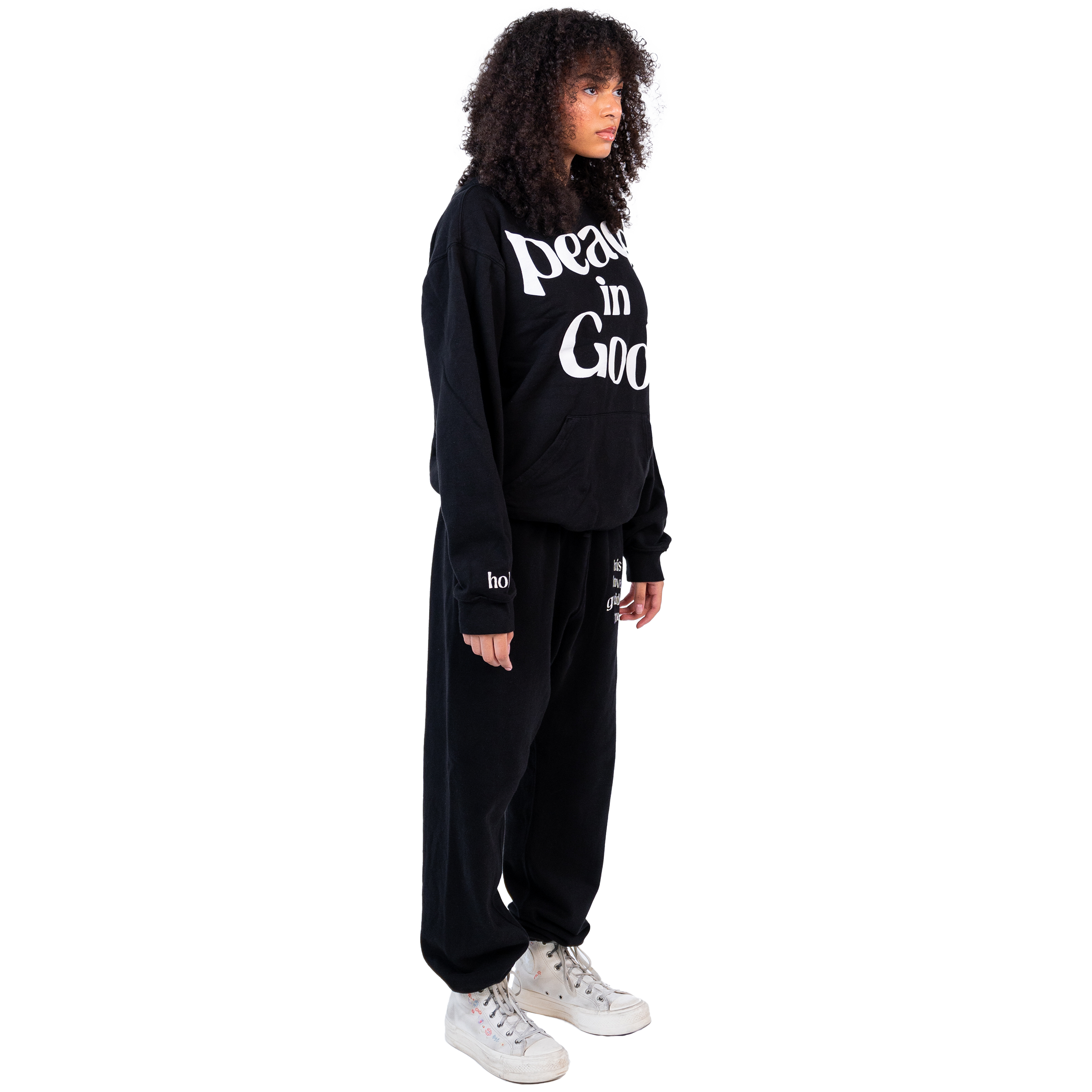 PEACE IN GOD HOODIE - BLACK