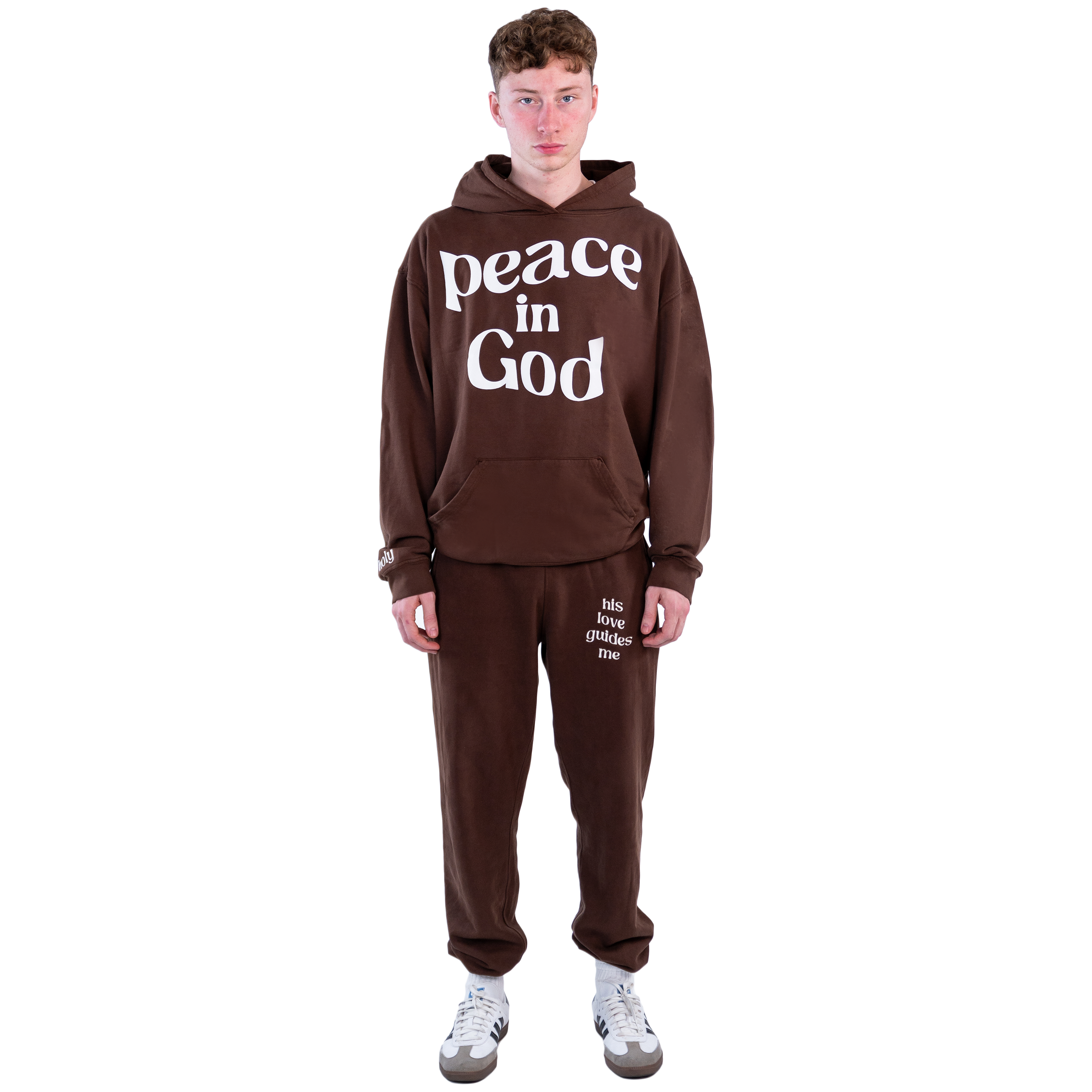 PEACE IN GOD HOODIE - BROWN