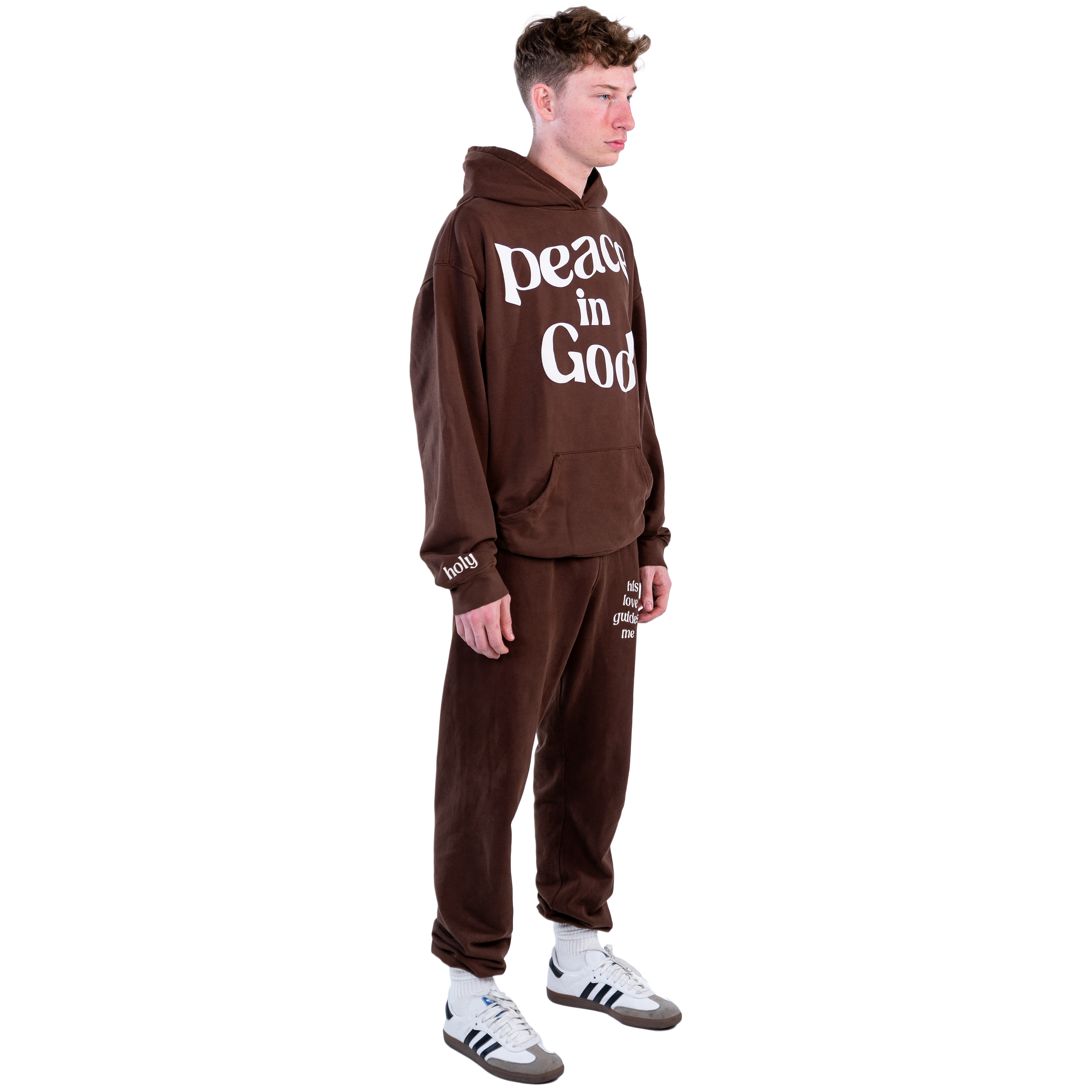 PEACE IN GOD HOODIE - BROWN