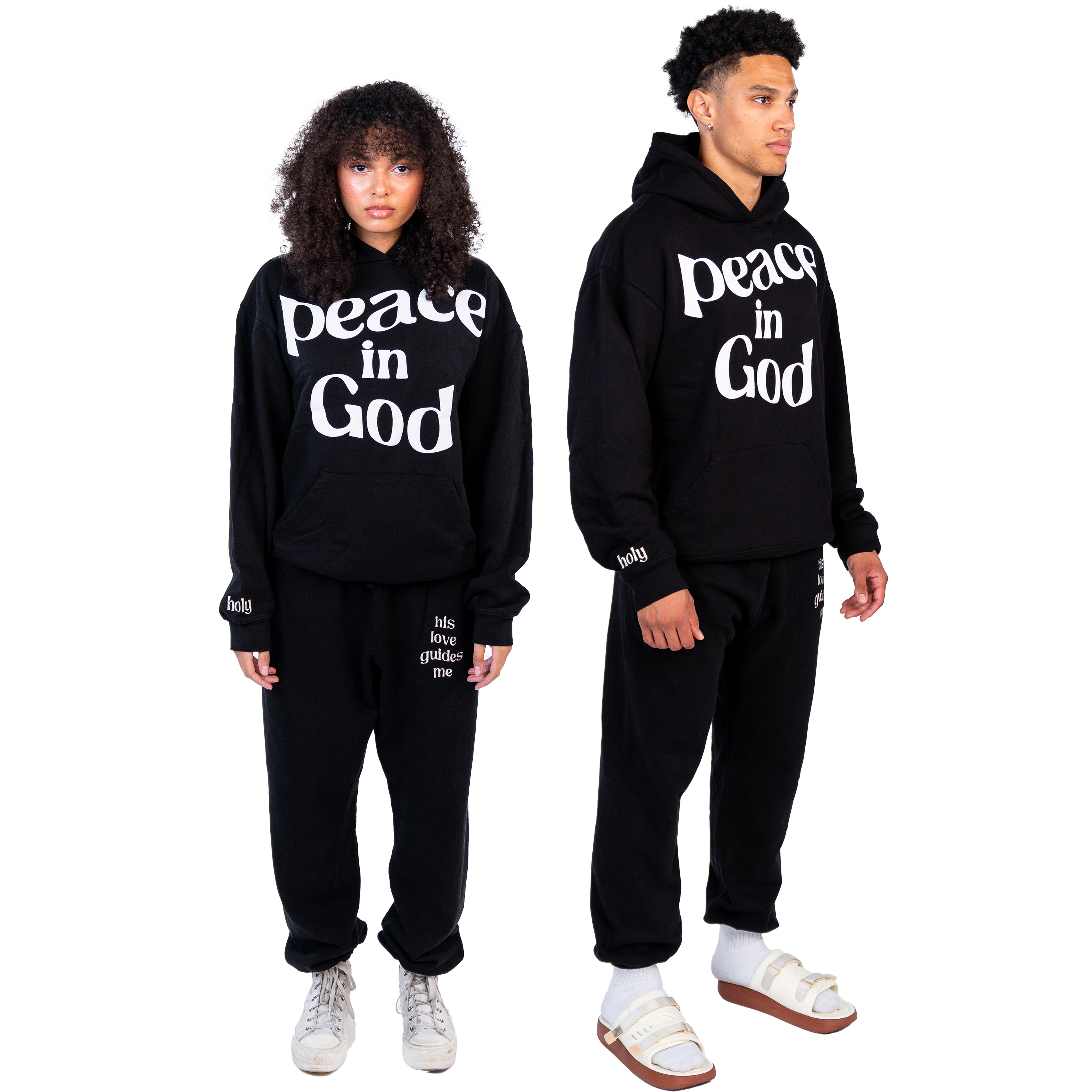 PEACE IN GOD HOODIE - BLACK